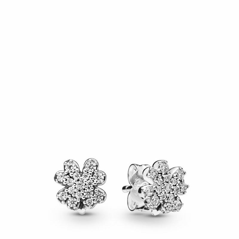 Pandora Radiant Clover Stud Earrings Silver Egypt VA0539628